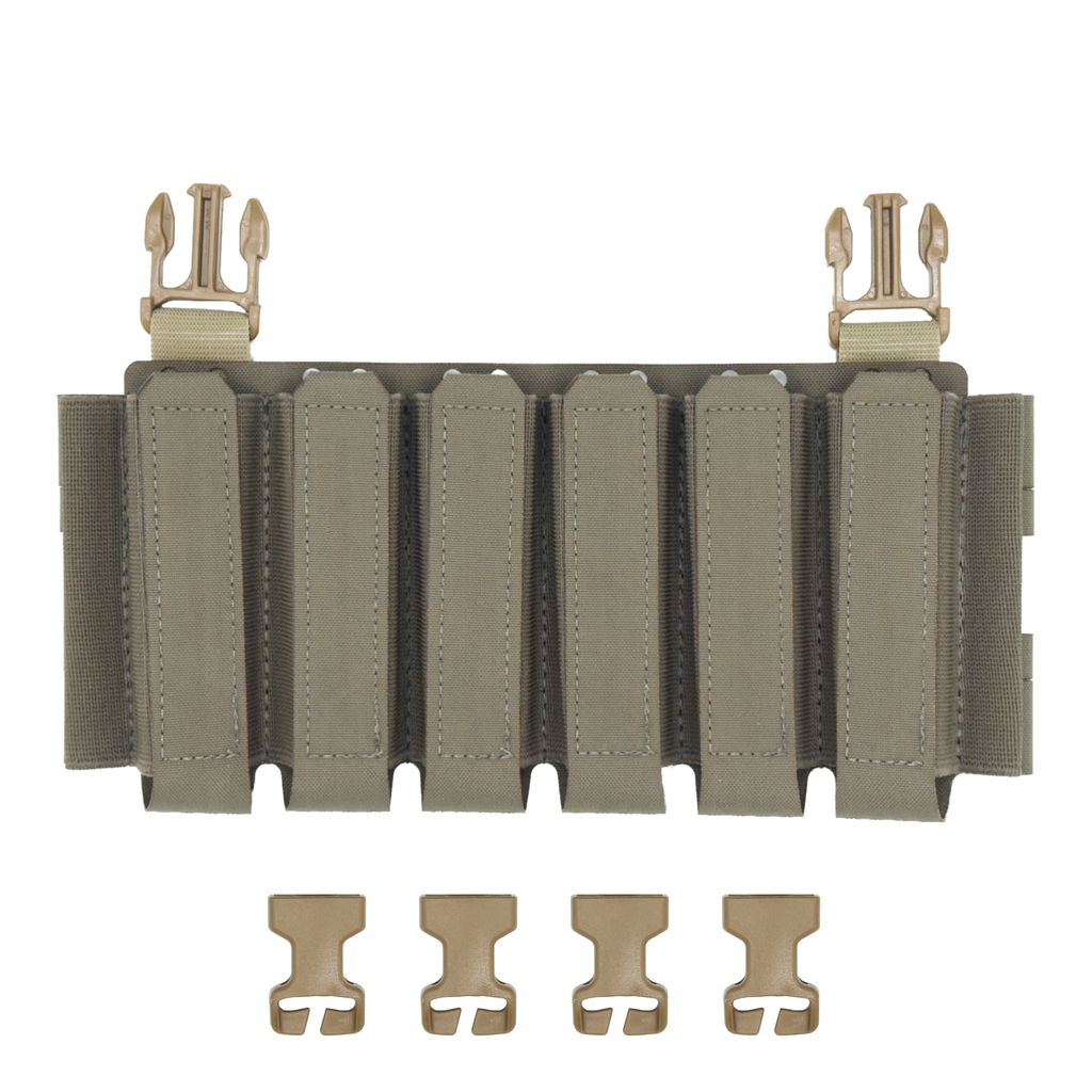 Raider Rig 2.0 for the Flux Raider, minimalist pistol magazine chest rig placard in Ranger Green